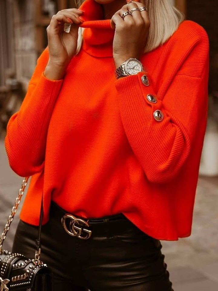 Lulu | Elegante trendy trui met hoge kraag