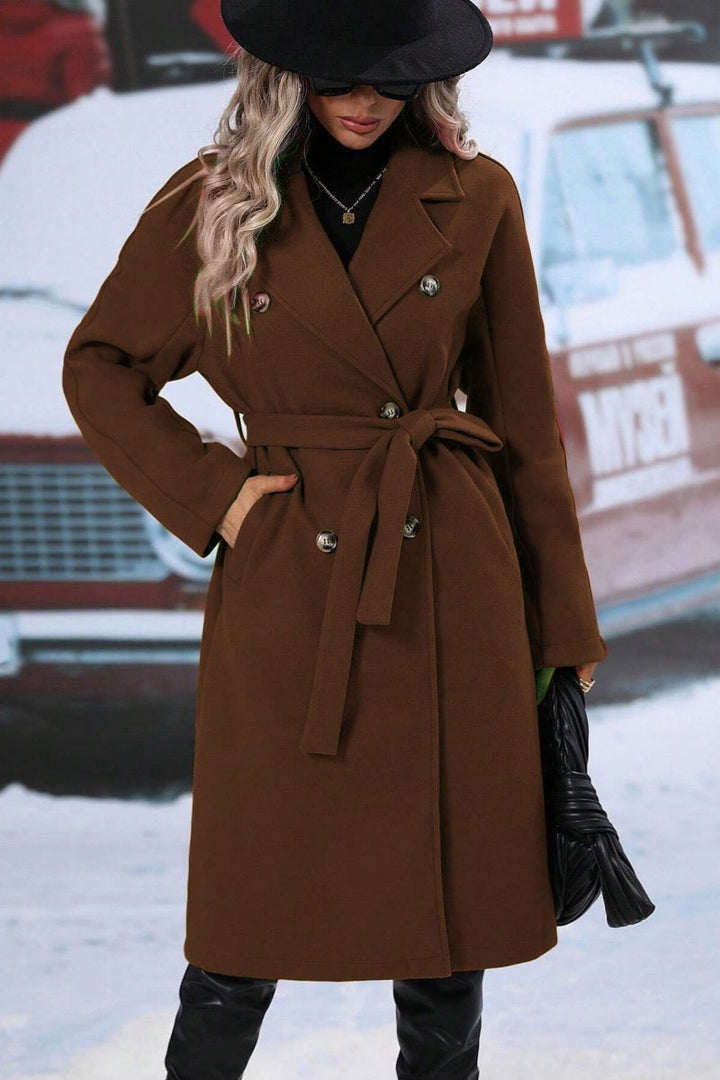 Maja | Gestructureerde Gelaagde Trench Coat met Ceintuur