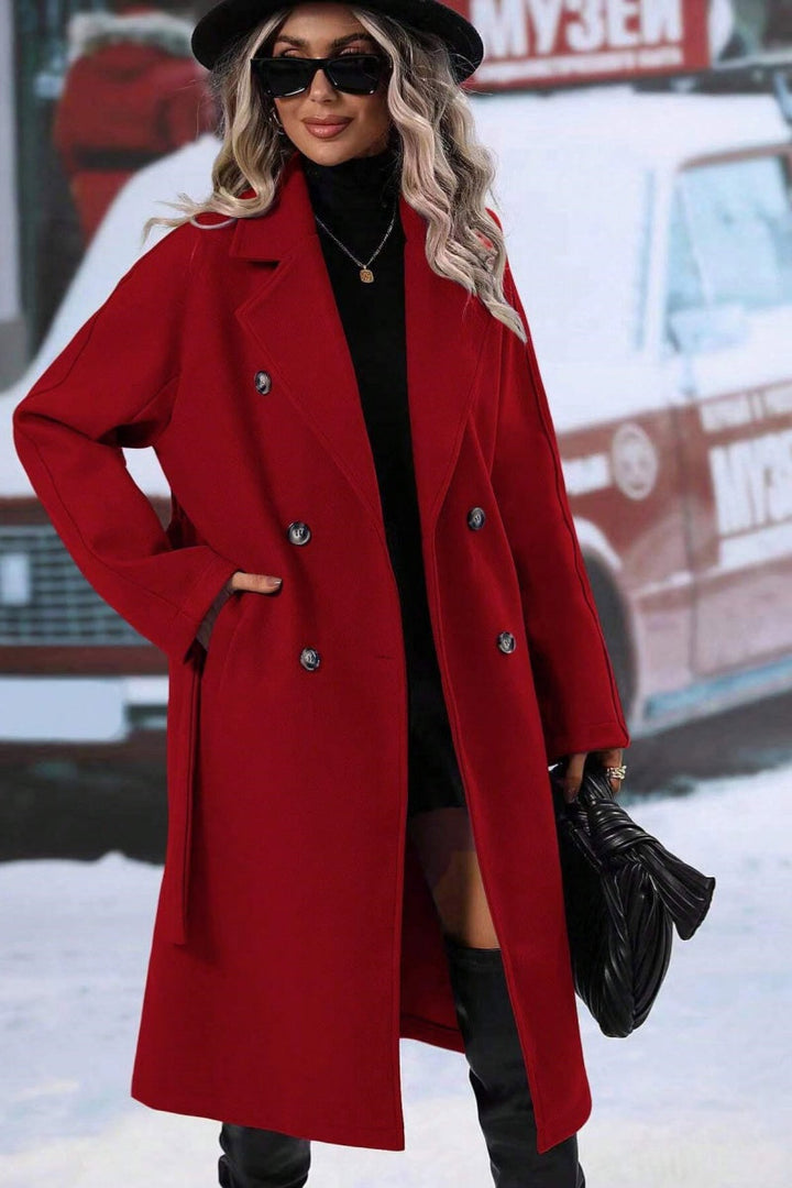 Maja | Gestructureerde Gelaagde Trench Coat met Ceintuur