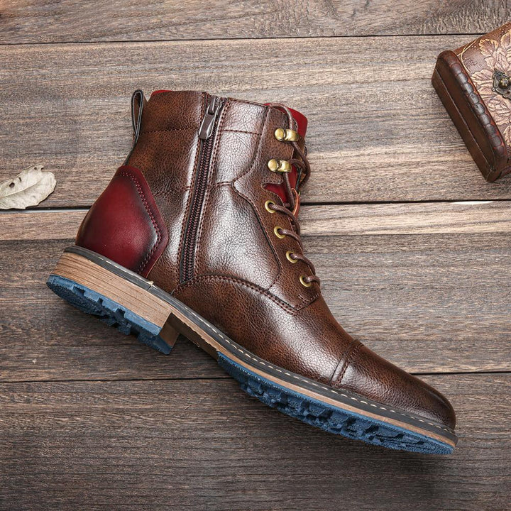 Heren Dress Boots Met Vetersluiting & Rits
