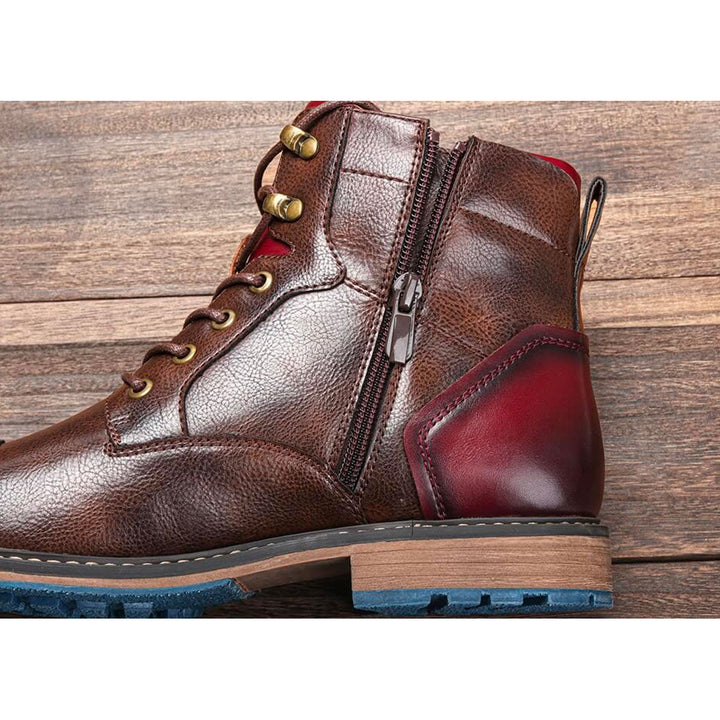 Heren Dress Boots Met Vetersluiting & Rits