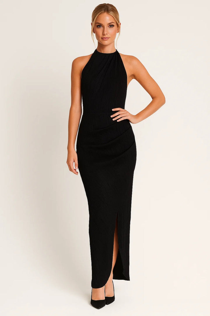 Midi Jurk Dames Halter Open Rug Bruiloft Gast Zomer