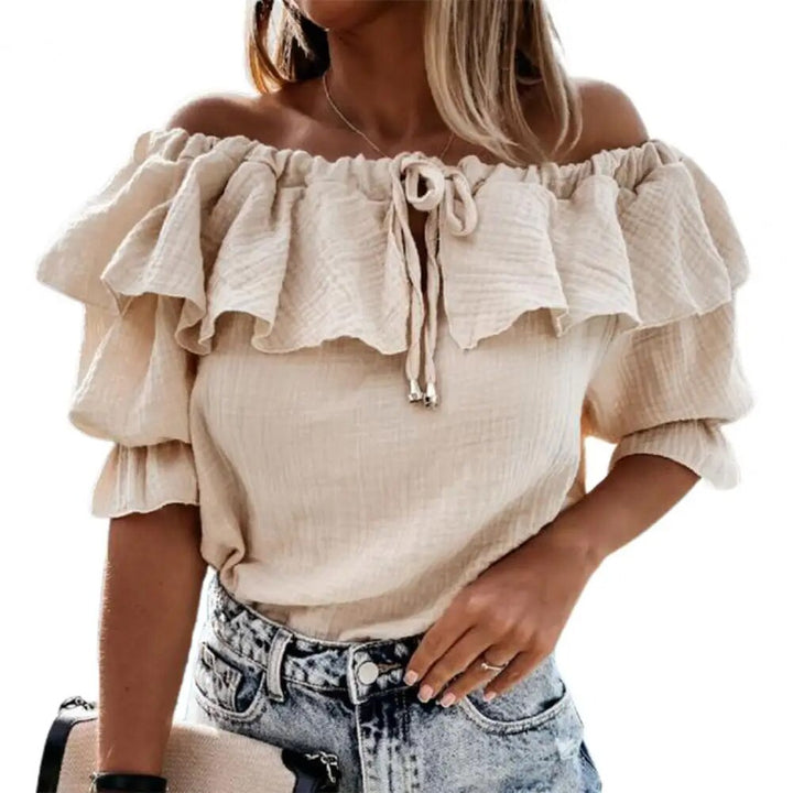 Casual blouse met ruches