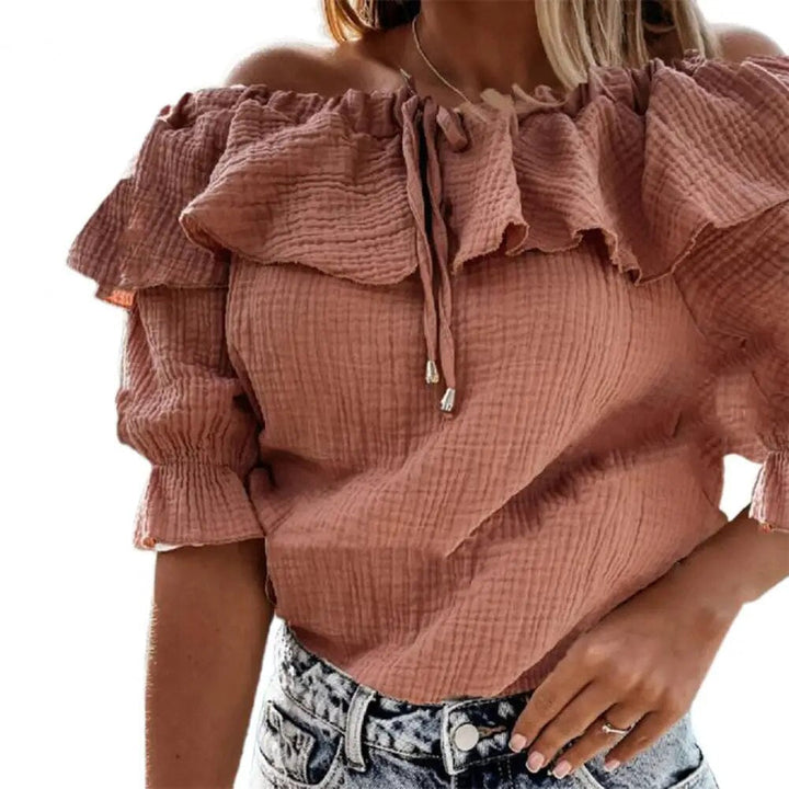 Casual blouse met ruches