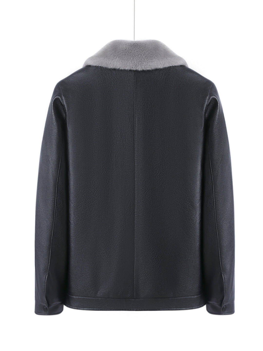 Niels | Warm fleece PU-jack in effen kleur