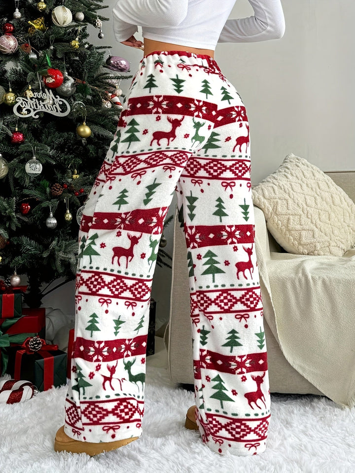 Nina | Casual kerstbroek met trekkoord taille