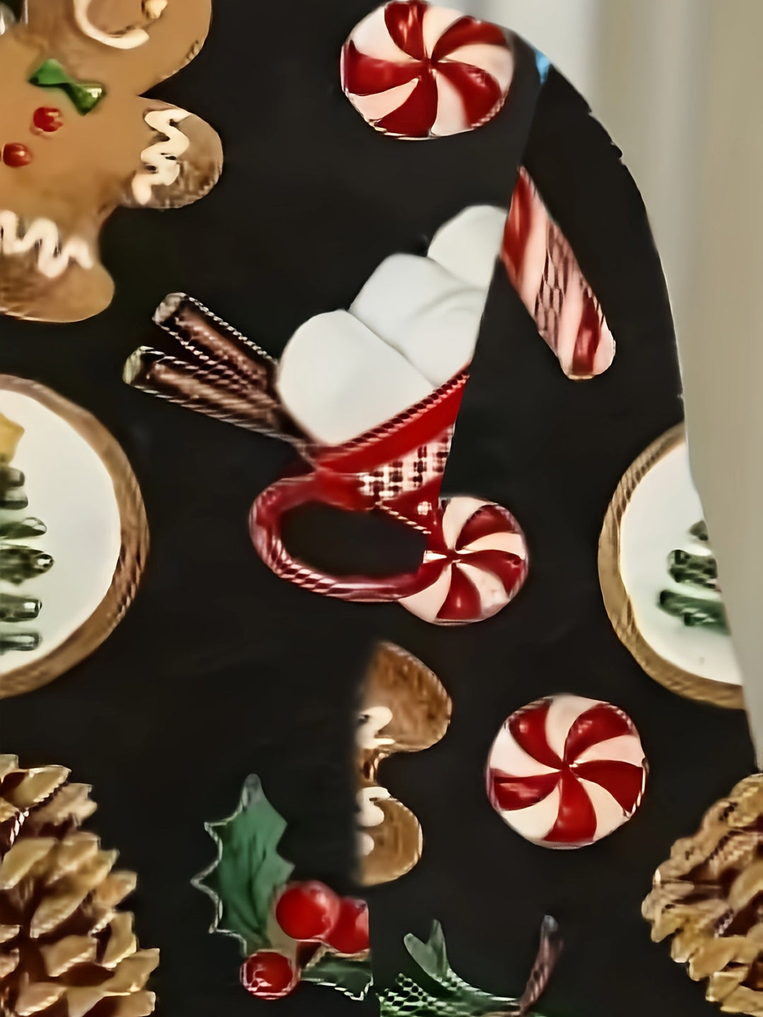 Nina | Casual kerstprint bomberjack met lange mouw en rits