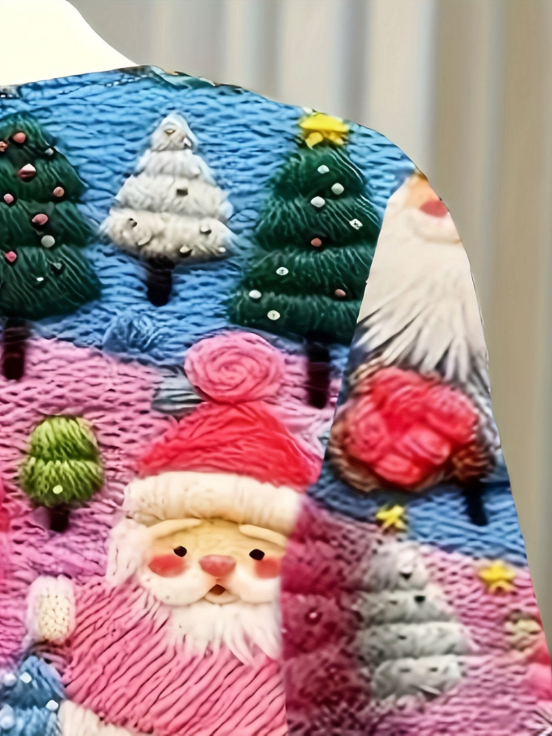 Nina | Casual kerstprint bomberjack met lange mouw en rits