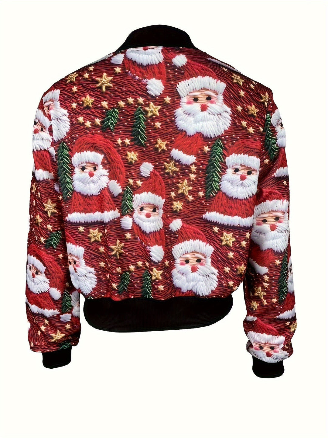 Nina | Casual kerstprint bomberjack met lange mouw en rits