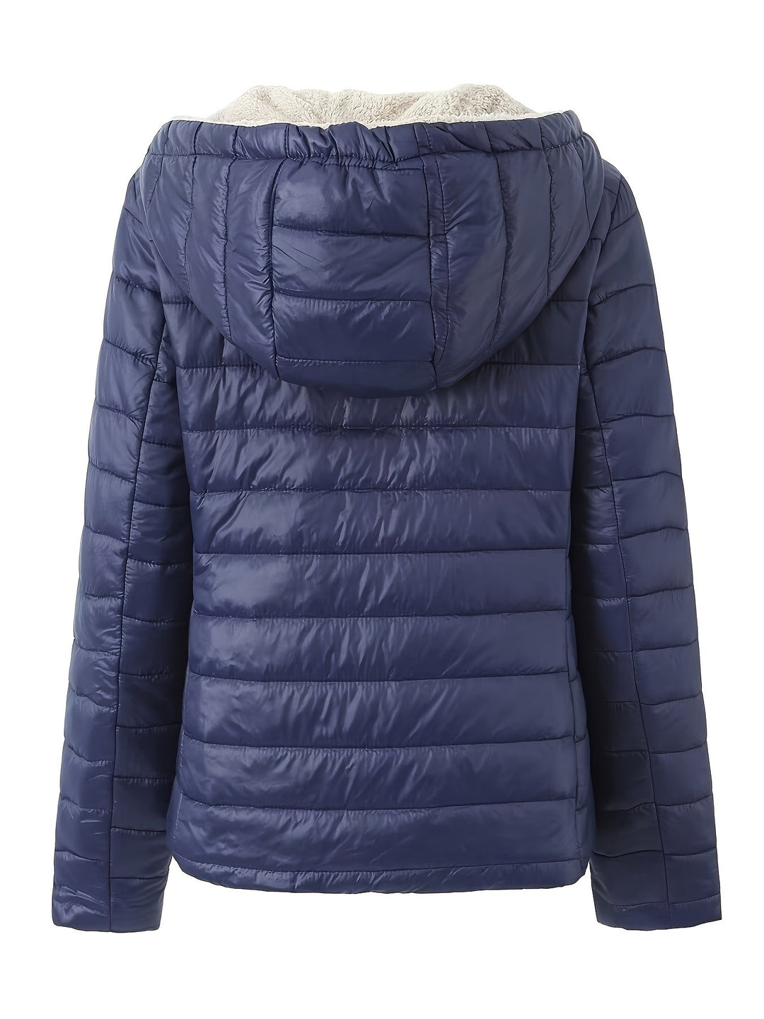 Nina | Warme puffy jas met rits en imitatiefbont voering
