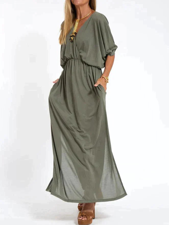Nina | Zwarte elegante maxi-jurk