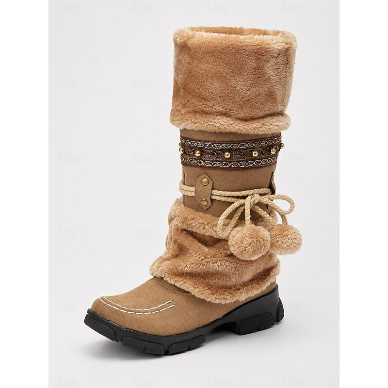 Wren | Gezellige Boho Winterlaarzen tot de Middenkuit