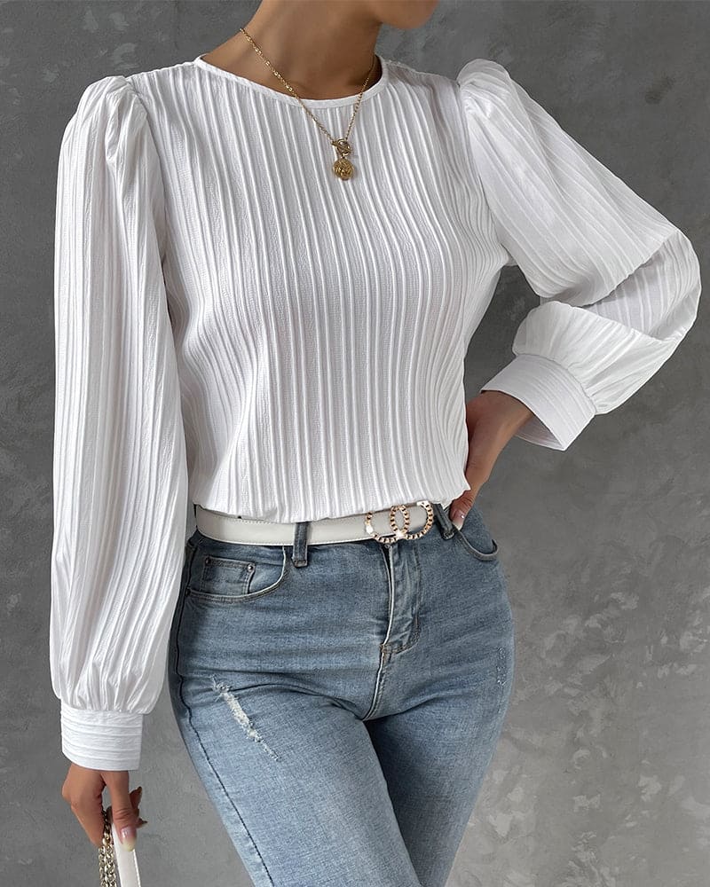 Olivia | Blouse met lantaarnmouwen