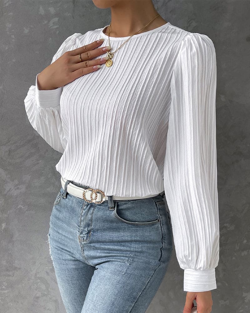 Olivia | Blouse met lantaarnmouwen