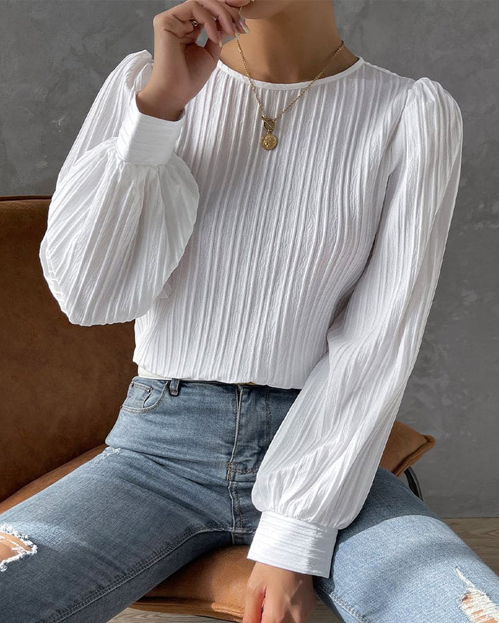 Olivia | Blouse met lantaarnmouwen
