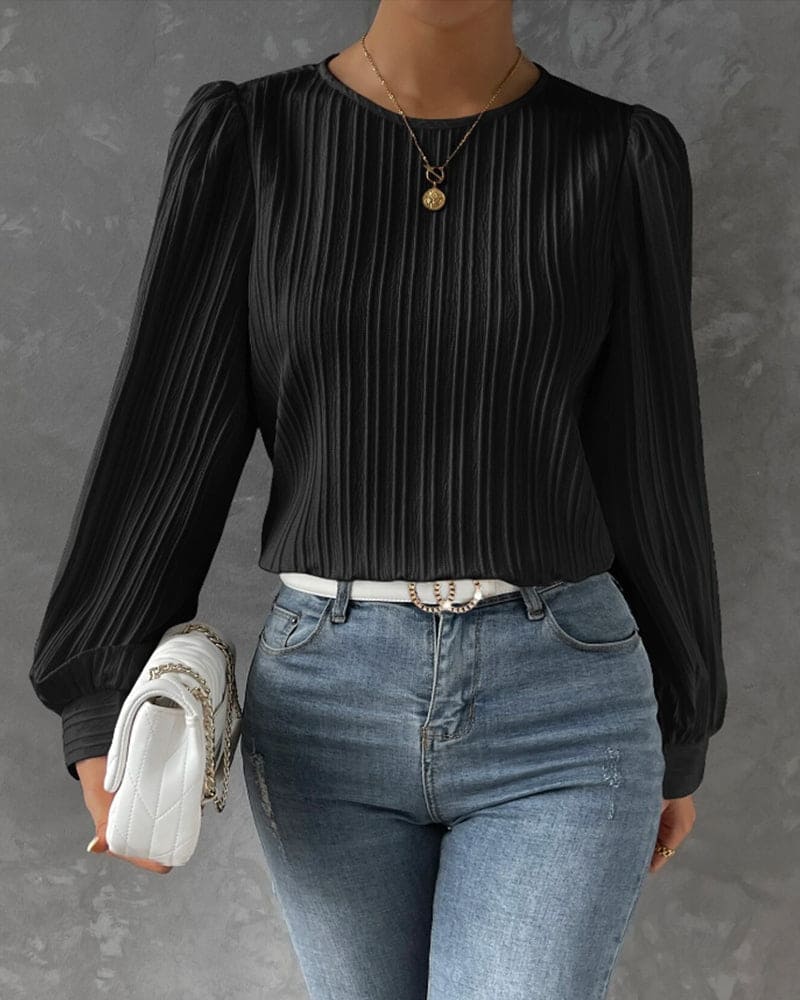 Olivia | Blouse met lantaarnmouwen
