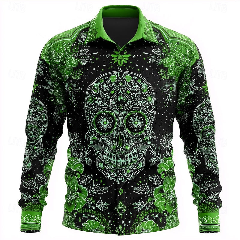 Dario | Halloween Skull Overhemd met Knopen