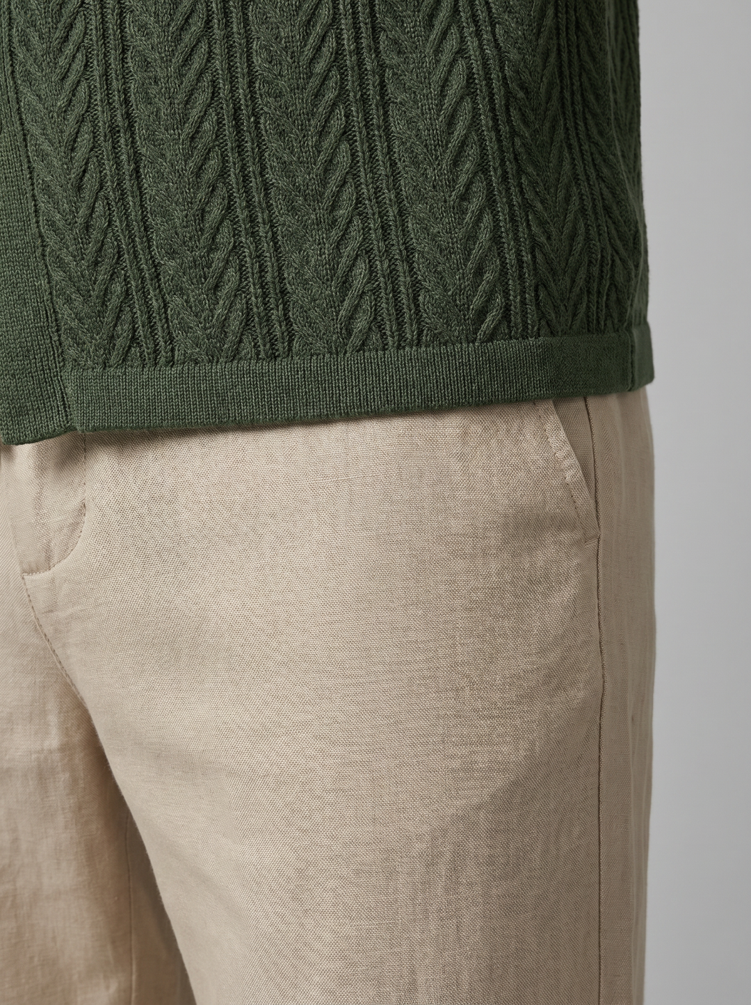 Open-Knit Shirt Trousers Set Heren Zomer Casual
