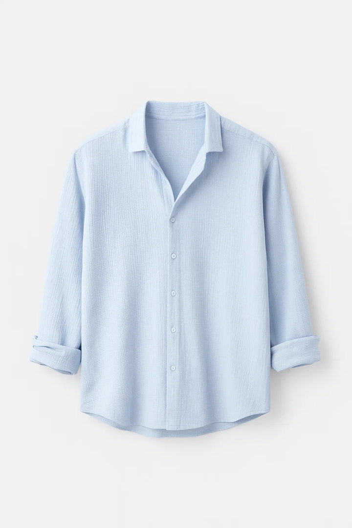 Overhemd Heren Lange Mouw Regular Fit Klassieke Kraag Zomer