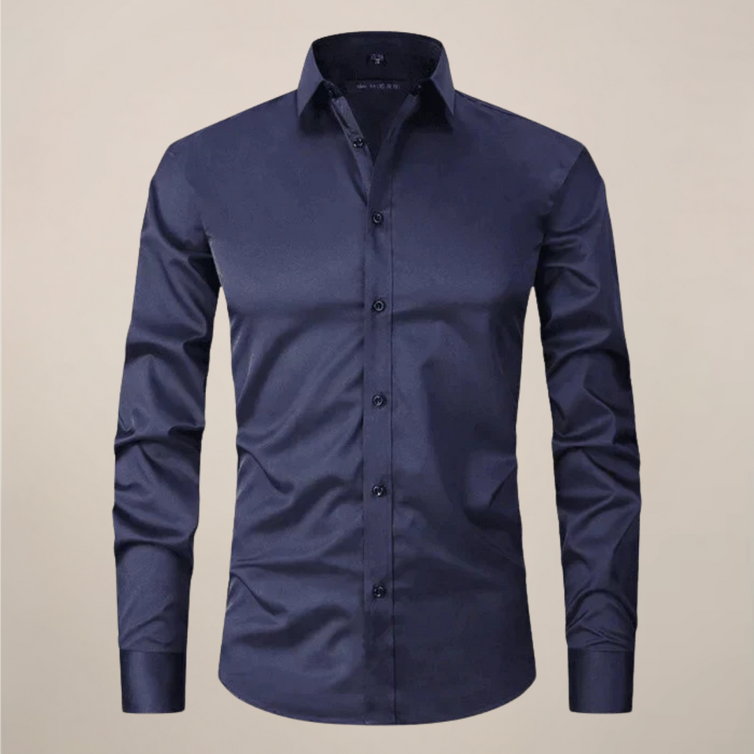 Overhemd Heren Lange Mouwen Structured Fit Verfrommeling Vrij