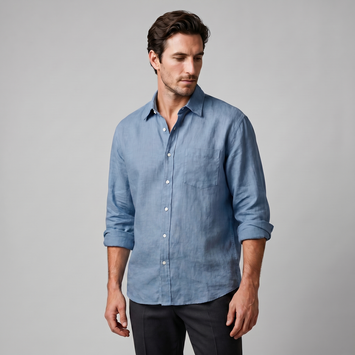 Overhemd Heren Oversized Lange Mouwen Casual