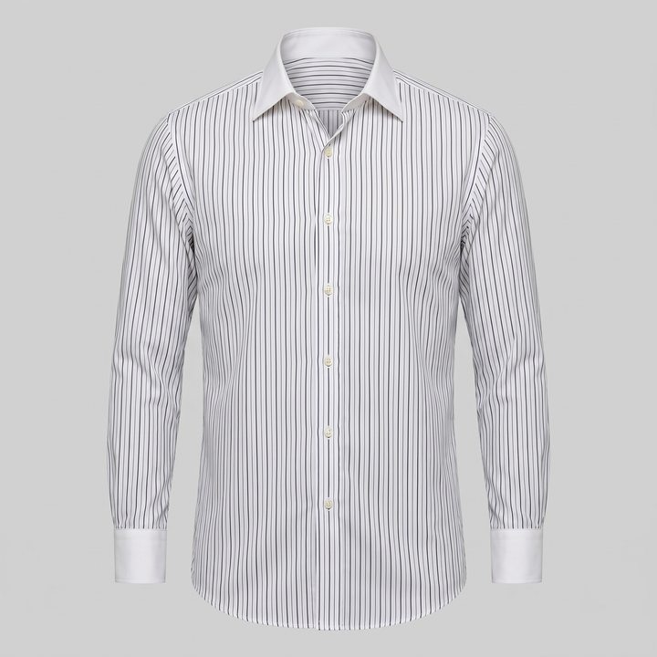 Overhemd Heren Slim Fit Lange Mouwen Gestreept Formeel