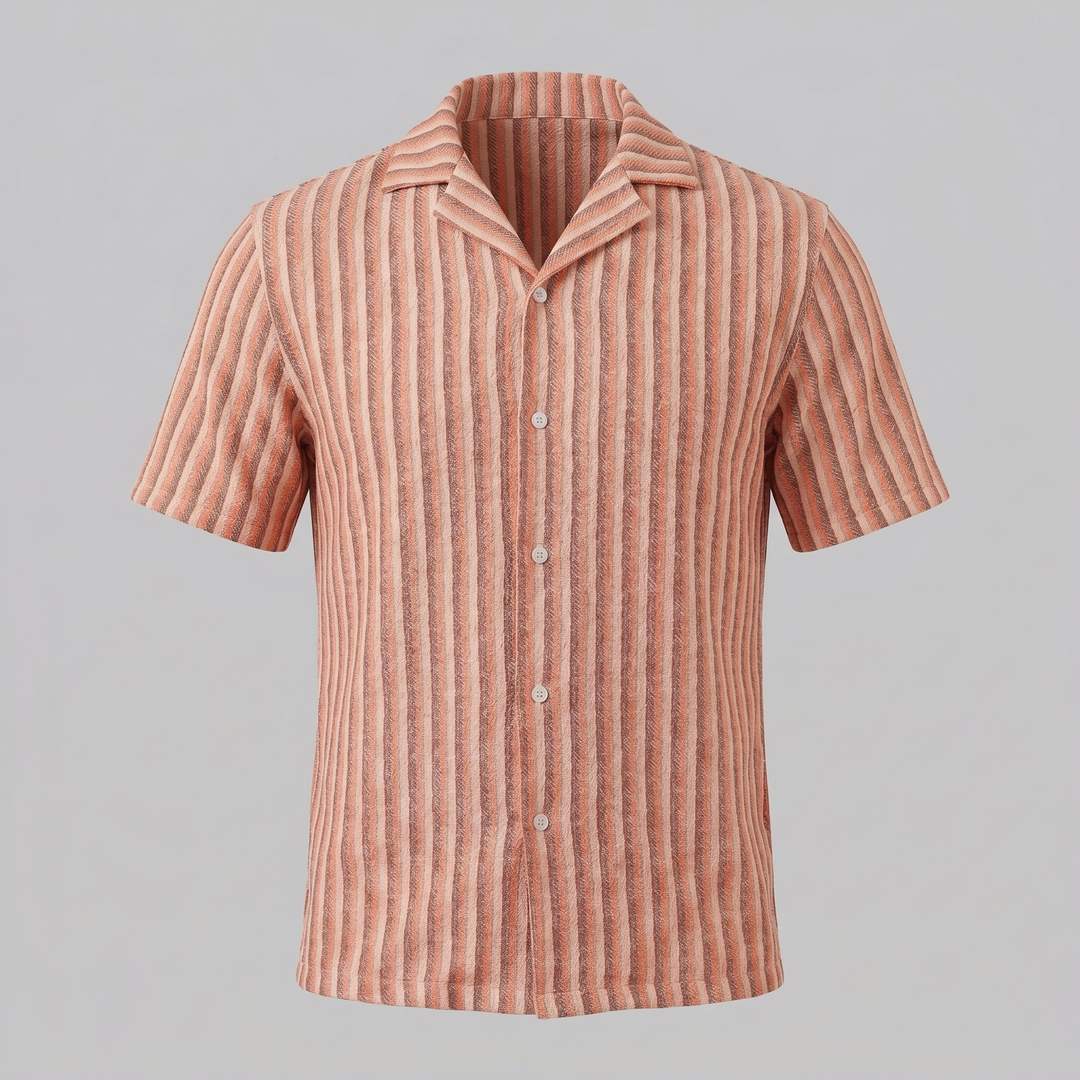 Overhemd Heren Verticale Strepen Resort Casual Zomer