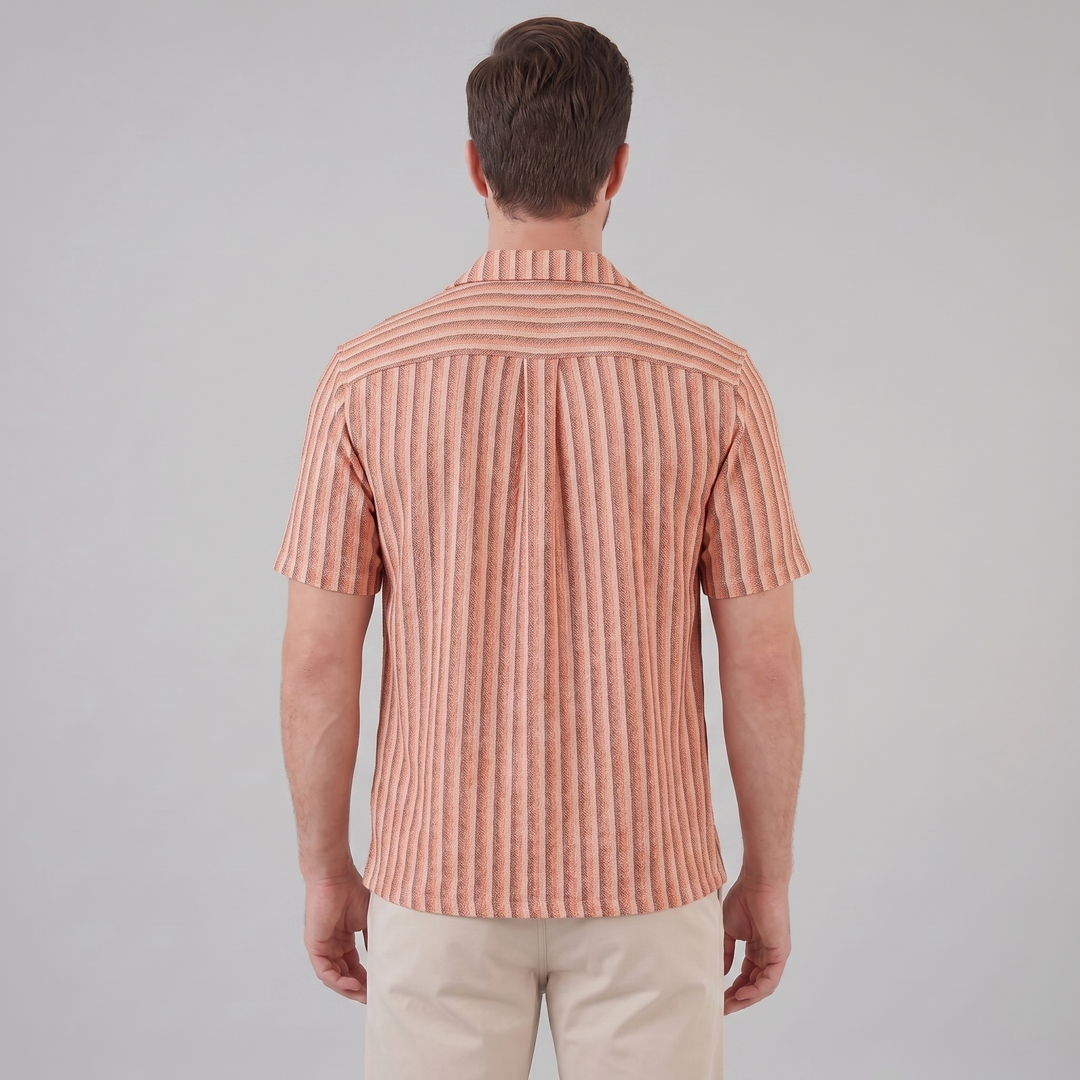 Overhemd Heren Verticale Strepen Resort Casual Zomer