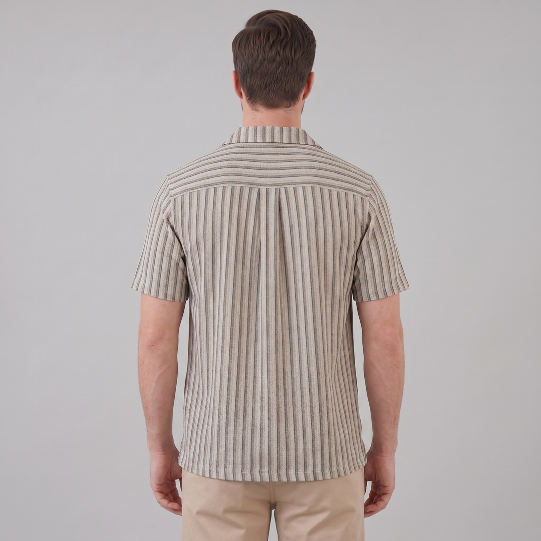Overhemd Heren Verticale Strepen Resort Casual Zomer