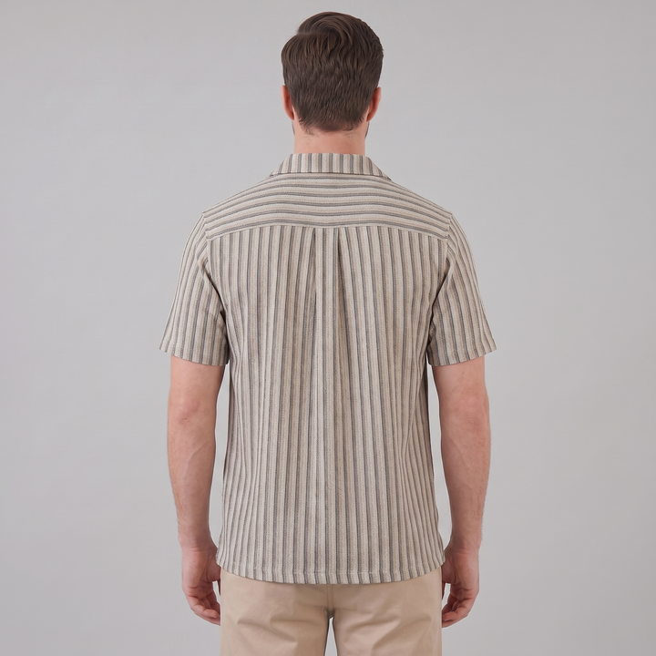 Overhemd Heren Verticale Strepen Resort Casual Zomer
