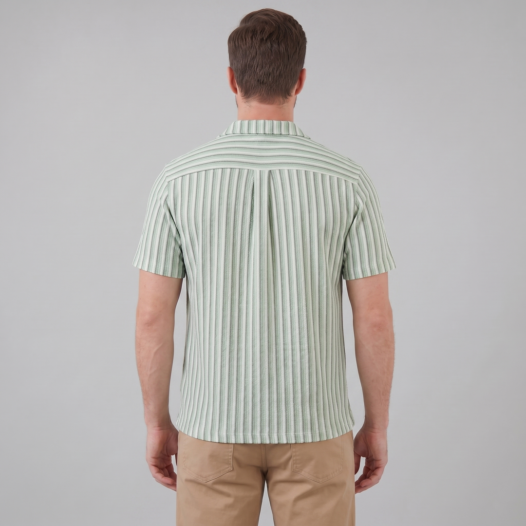 Overhemd Heren Verticale Strepen Resort Casual Zomer