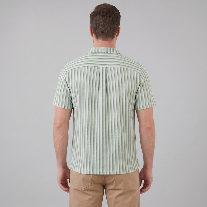 Overhemd Heren Verticale Strepen Resort Casual Zomer