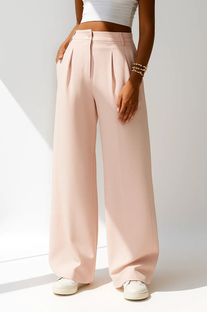 Pantalon Dames Hoge Taille Wijde Pijpen Elegant Casual