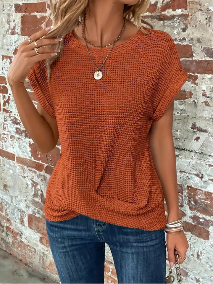 Pauline | Textured Korte Mouwen Top
