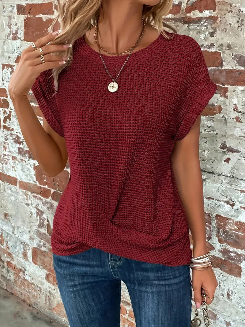 Pauline | Textured Korte Mouwen Top