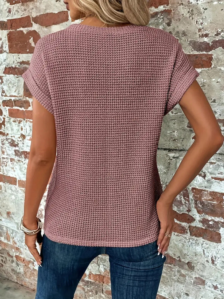 Pauline | Textured Korte Mouwen Top