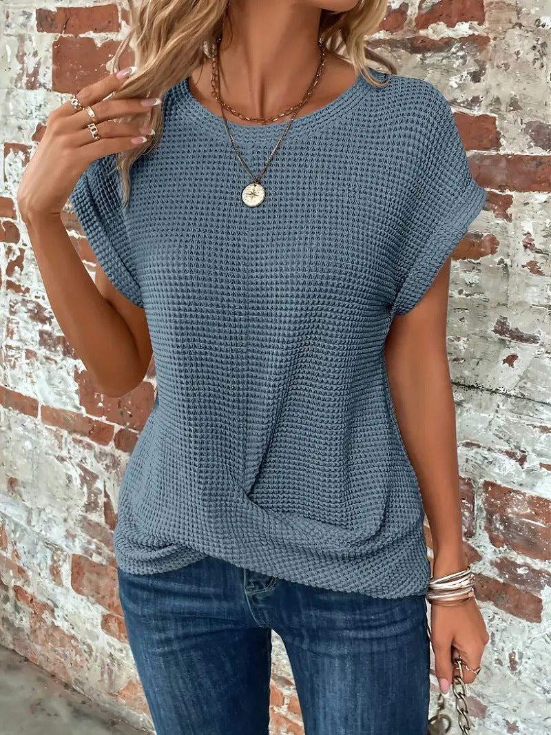 Pauline | Textured Korte Mouwen Top