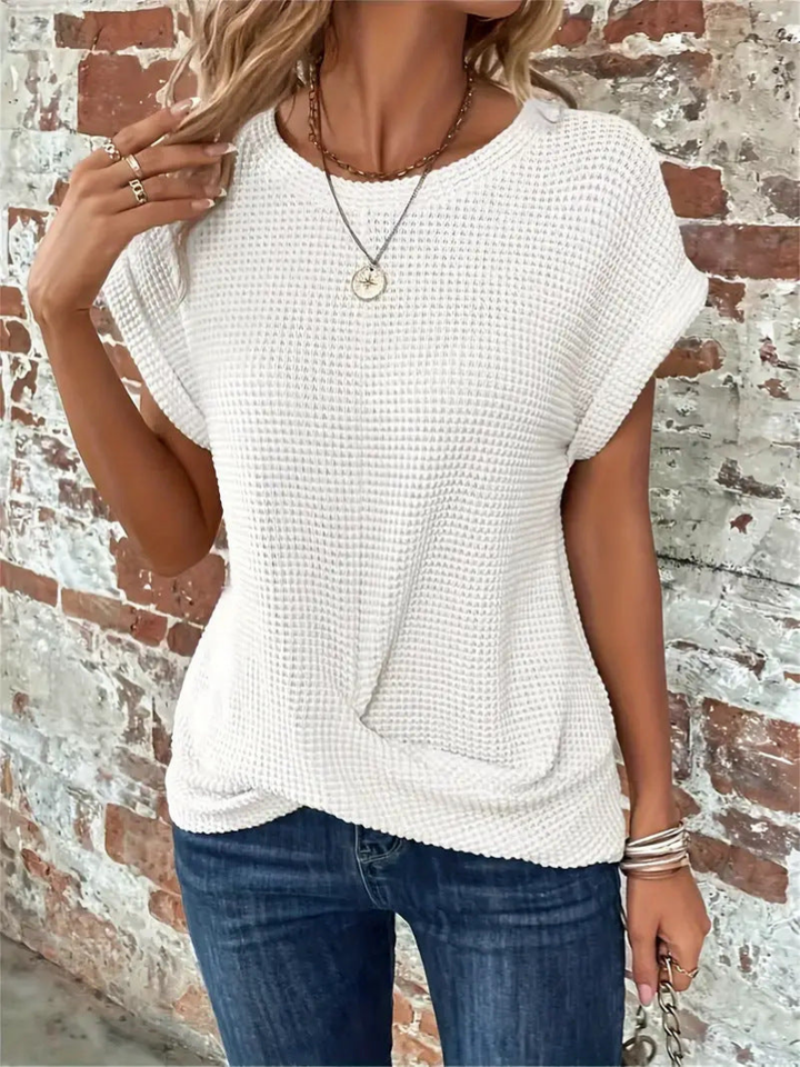 Pauline | Textured Korte Mouwen Top