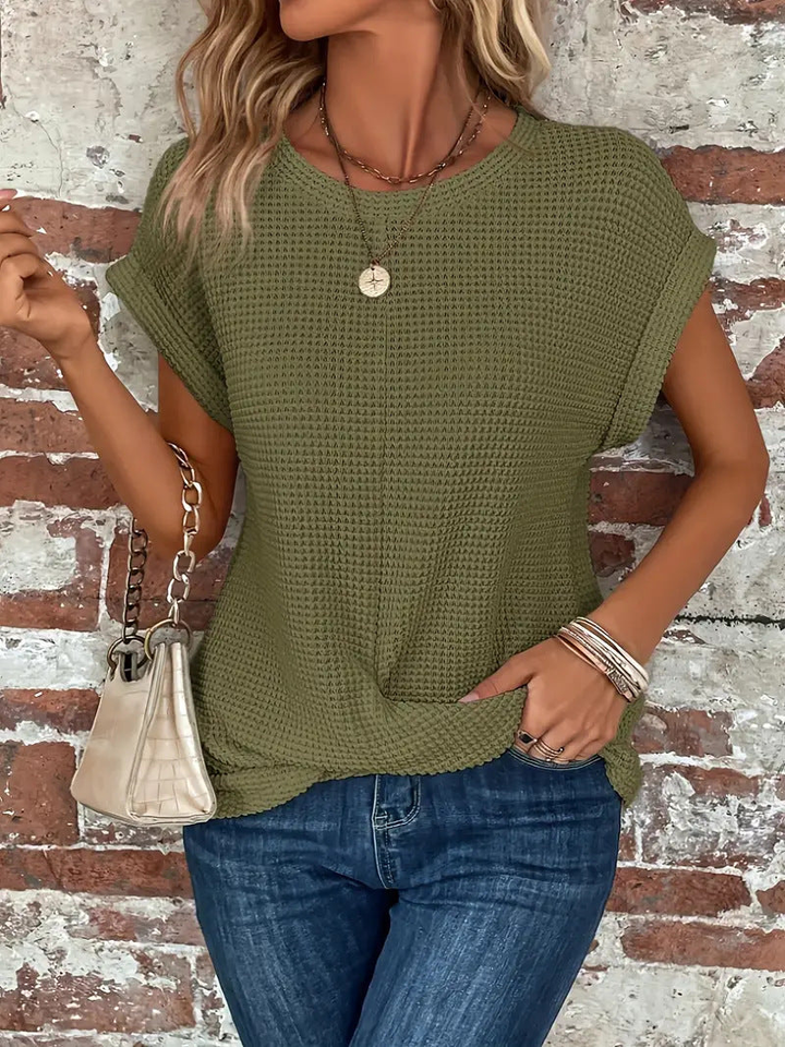 Pauline | Textured Korte Mouwen Top