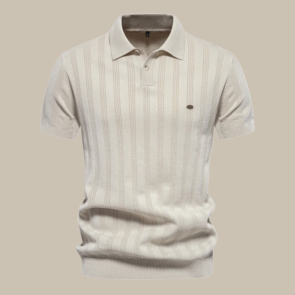 Peutrey | Stijlvolle wollen polo met korte mouw