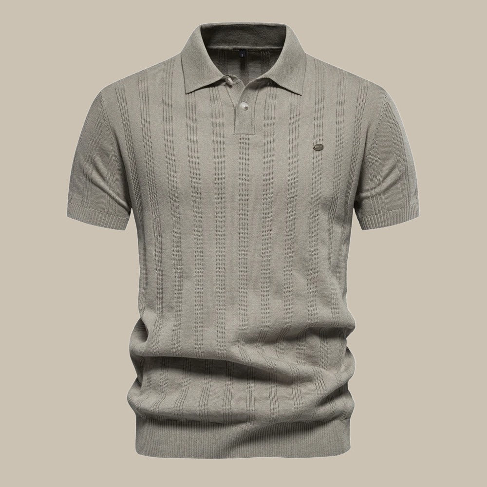 Peutrey | Stijlvolle wollen polo met korte mouw
