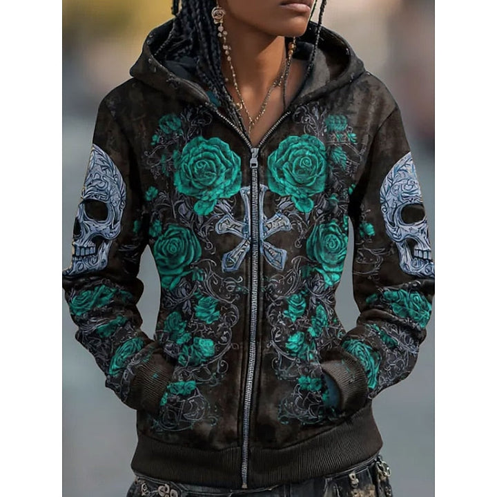 Willow | Skull & Roos Halloween Zip-Up Hoodie