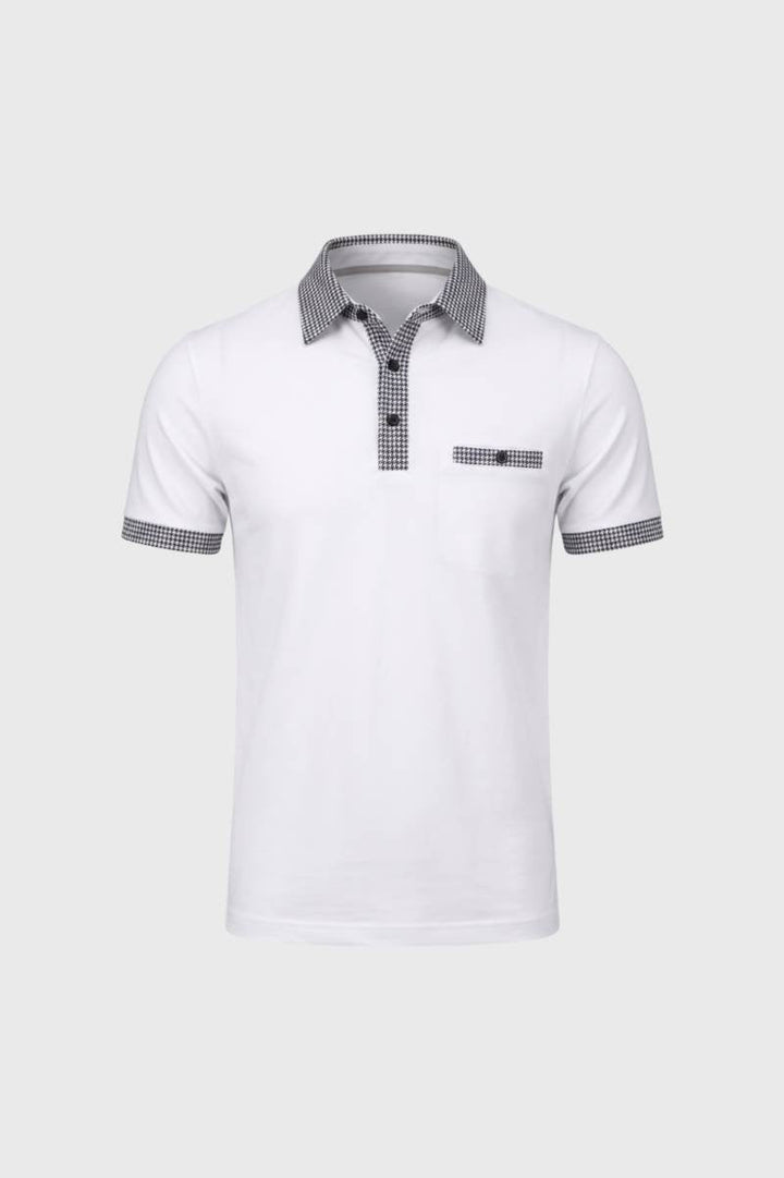Polo Heren - Geruit Contrast | Korte Mouw