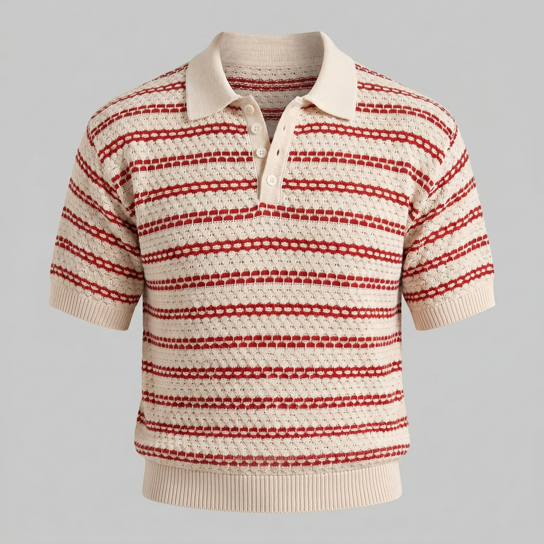 Polo Shirt Heren Gestreept Tailored Fit Casual