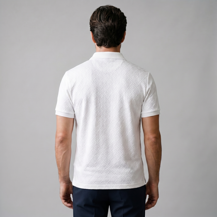 Polohemd Heren Tailored Fit Textuur Casual