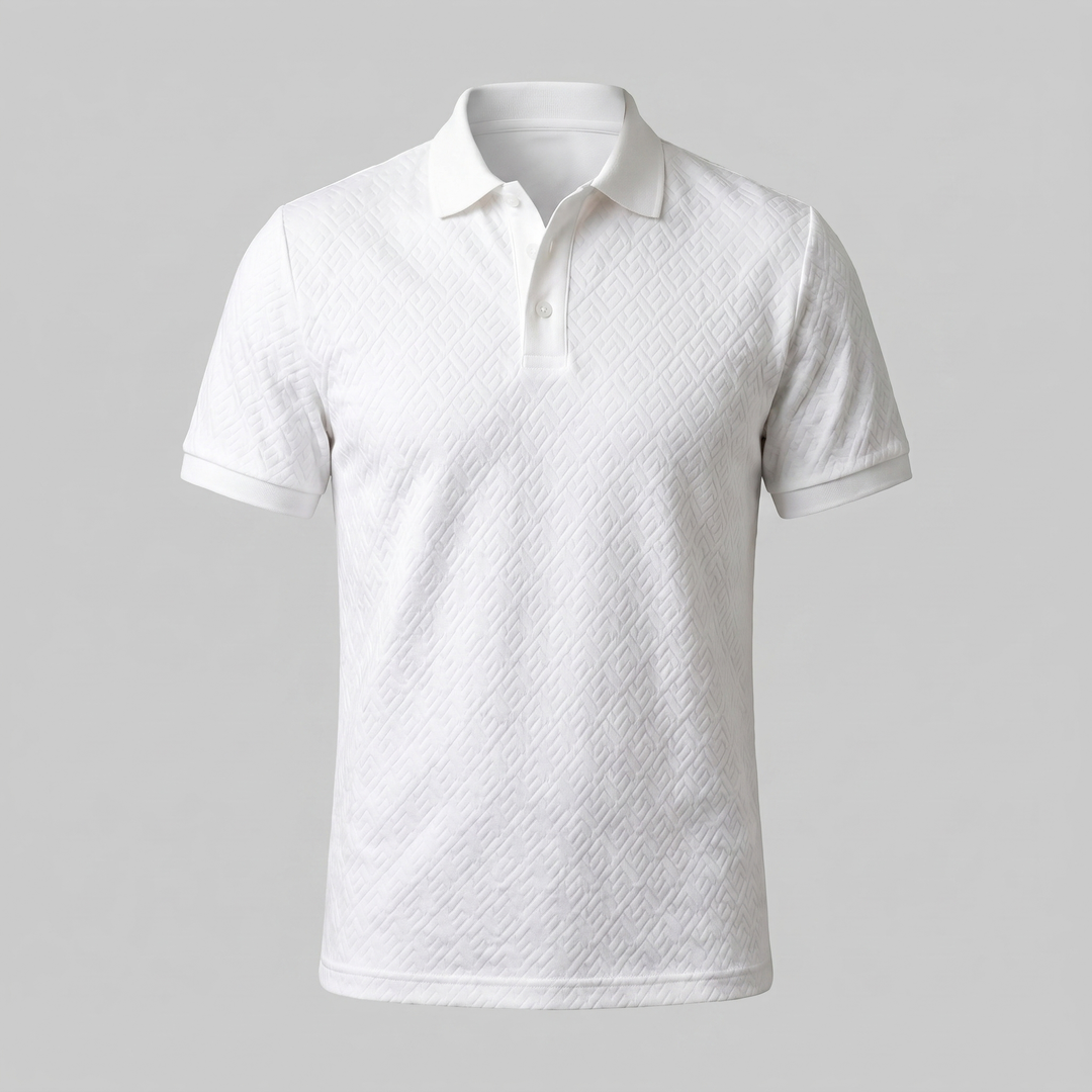 Polohemd Heren Tailored Fit Textuur Casual