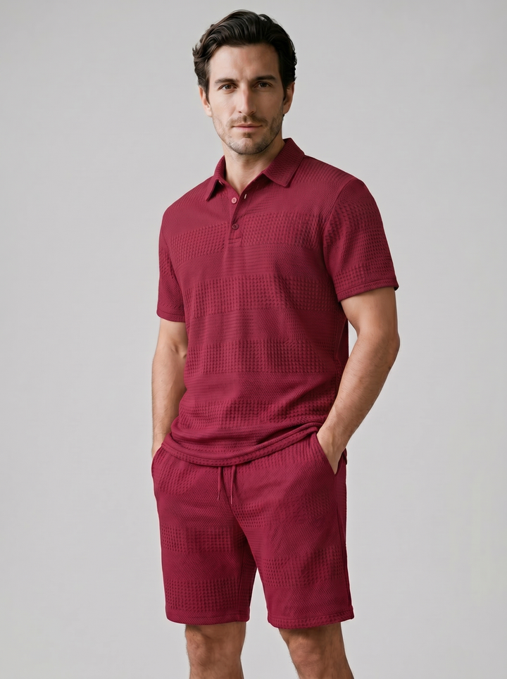 Poloshirt En Shorts Set Heren Casual Zomer