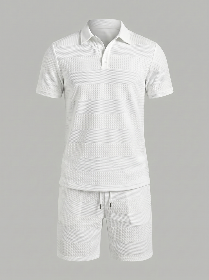 Poloshirt En Shorts Set Heren Casual Zomer