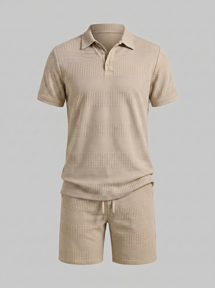 Poloshirt En Shorts Set Heren Casual Zomer