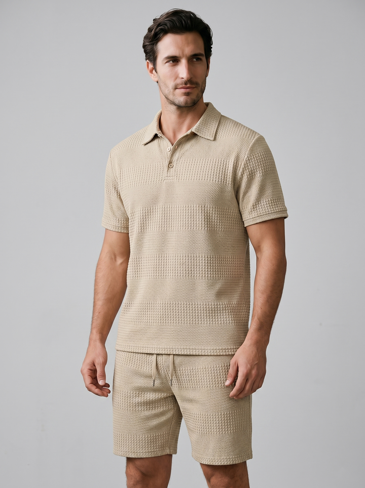 Poloshirt En Shorts Set Heren Casual Zomer